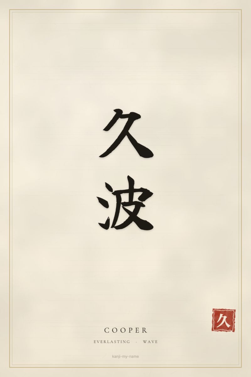 Cooper in kanji: 久波 — artistic ateji