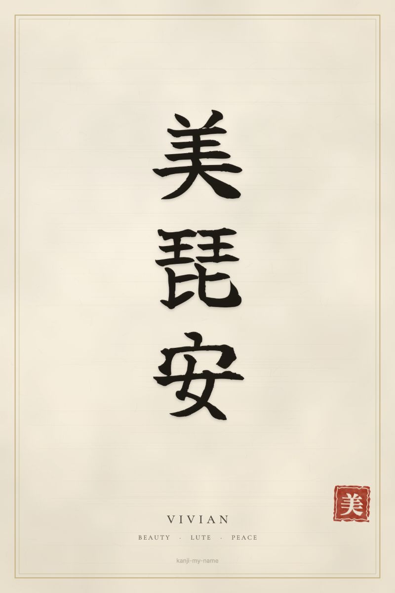 Vivian in kanji: 美美安 — artistic ateji