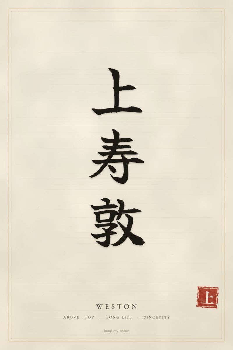 Weston in kanji: 上寿敦 — artistic ateji